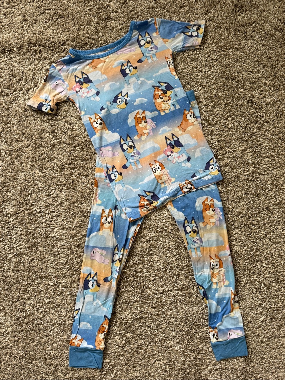 Little Sleepies Bluey Sleepytime short sleeve two-piece pajama set, 4T